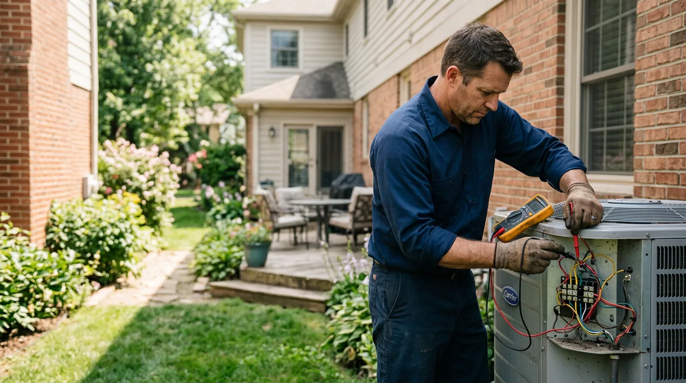 HVAC technician working near San Perlita, TX